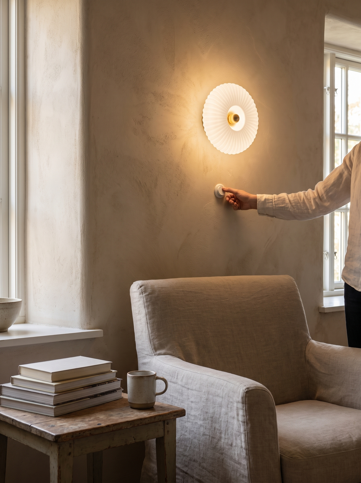 Nordic Vintage Glass Wall Sconce in a lifestyle setting
