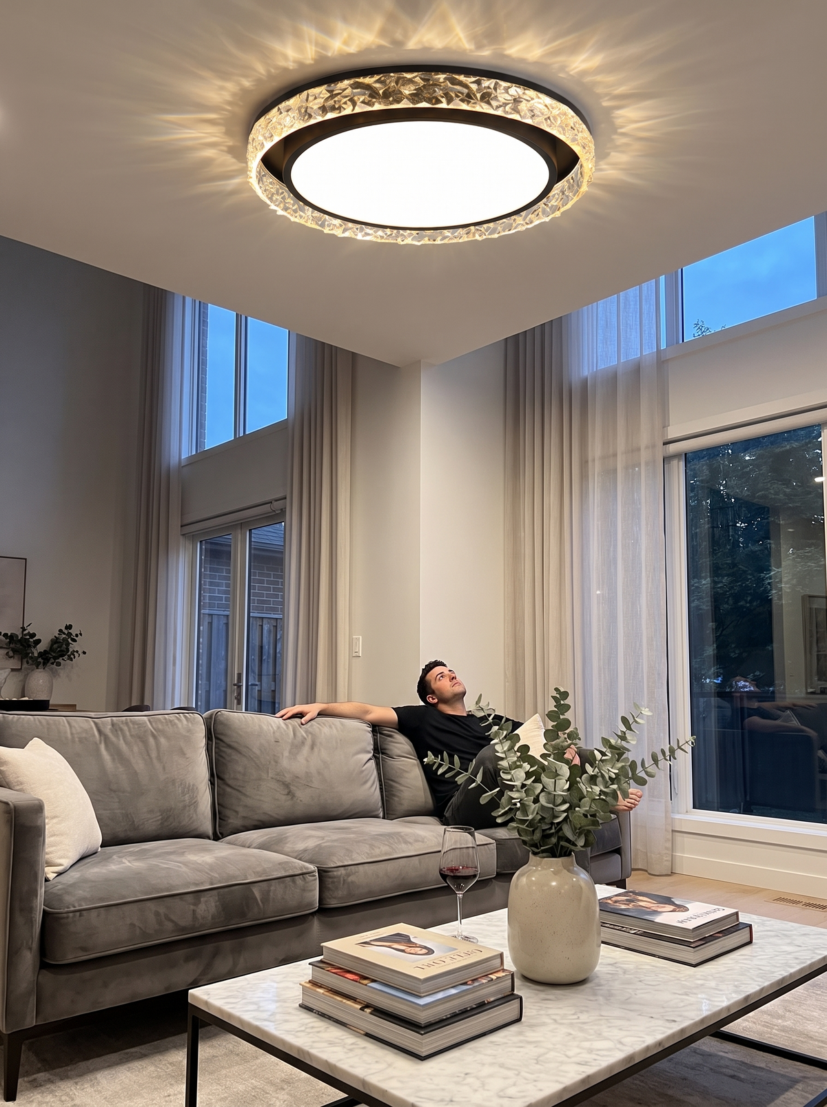 Crystal Halo LED Ceiling Light in a lifestyle setting