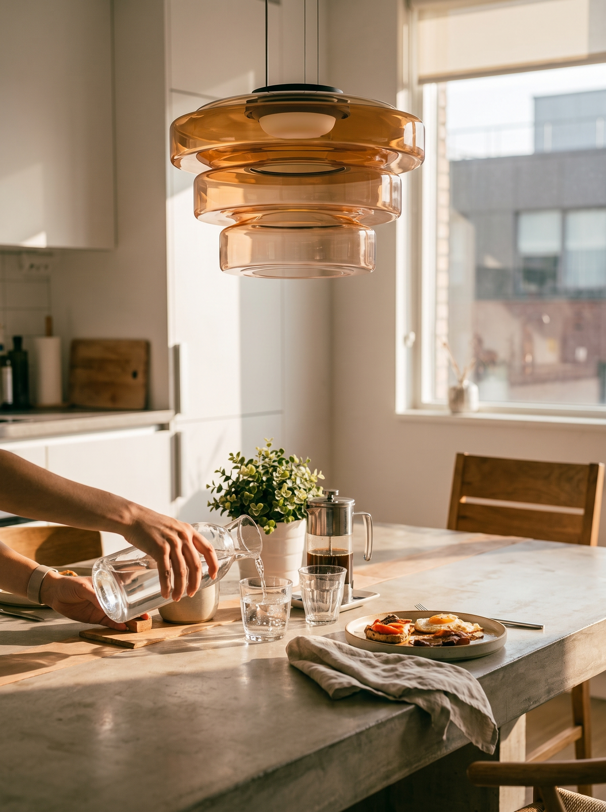 Glass Pendant Lamp in a lifestyle setting
