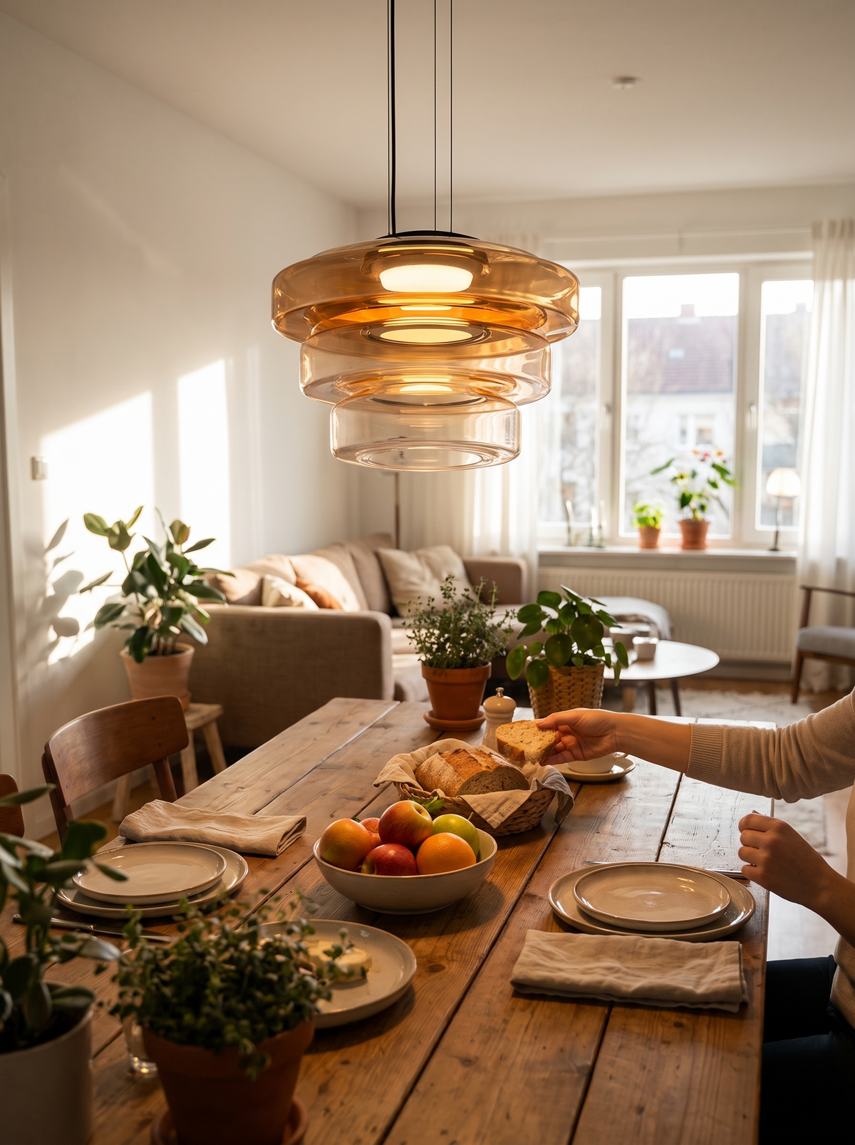 Glass Pendant Lamp in a lifestyle setting