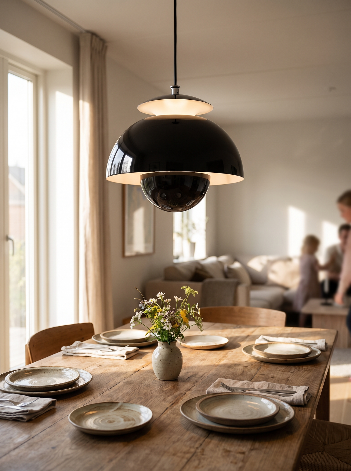 Scandinavian Modern LED Pendant Light in a lifestyle setting