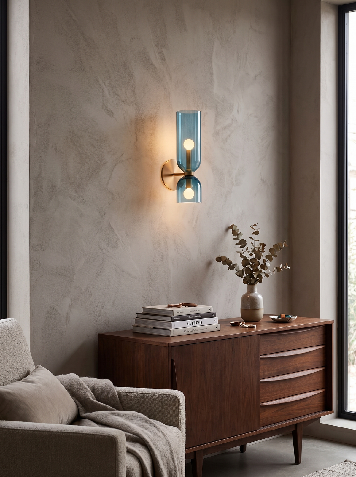 Smoked Glass Tube Wall Lamp as a modern accent