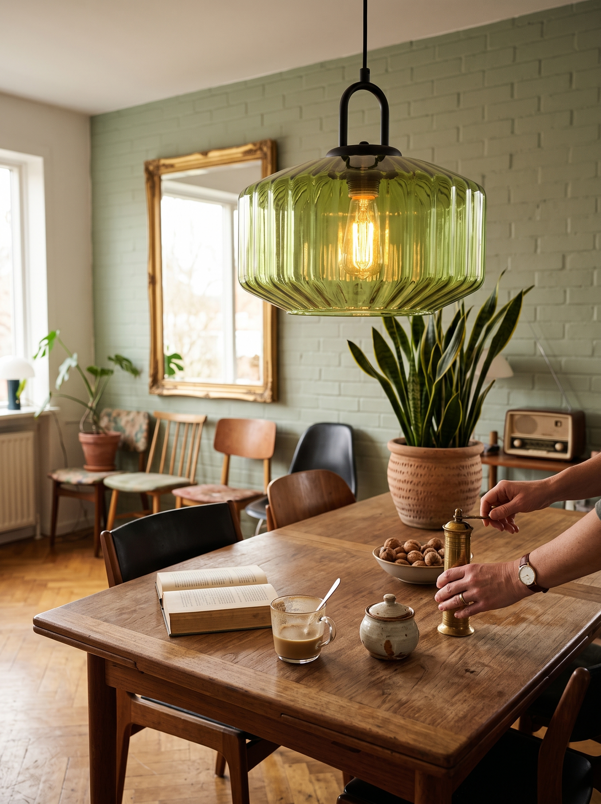 Mireta Retro Tinted Glass Pendant Light lifestyle view three