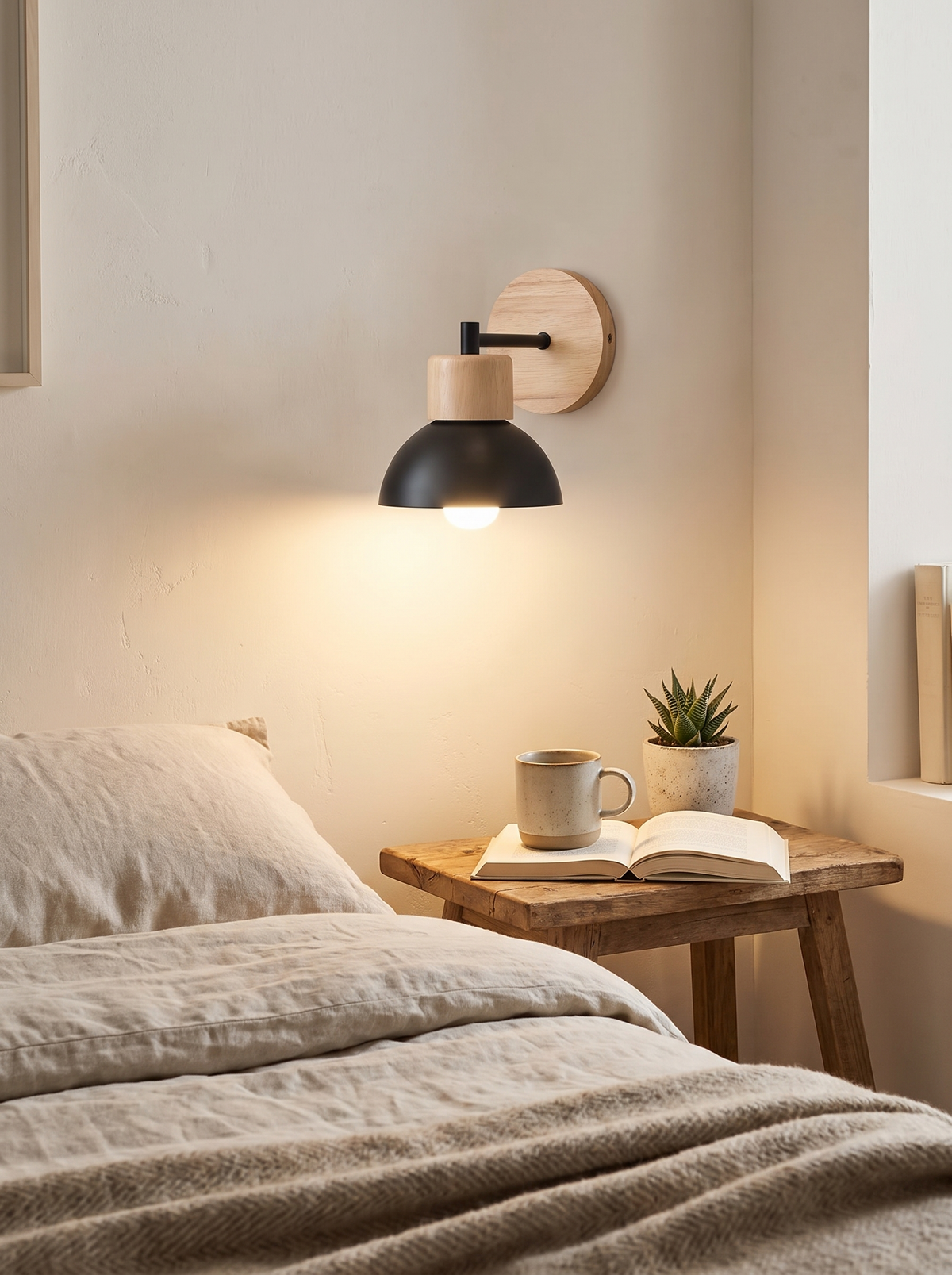 Wood and Metal Nordic Wall Lamp lifestyle view three