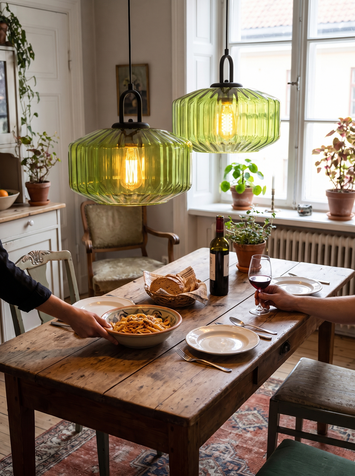 Mireta Retro Tinted Glass Pendant Light lifestyle view one