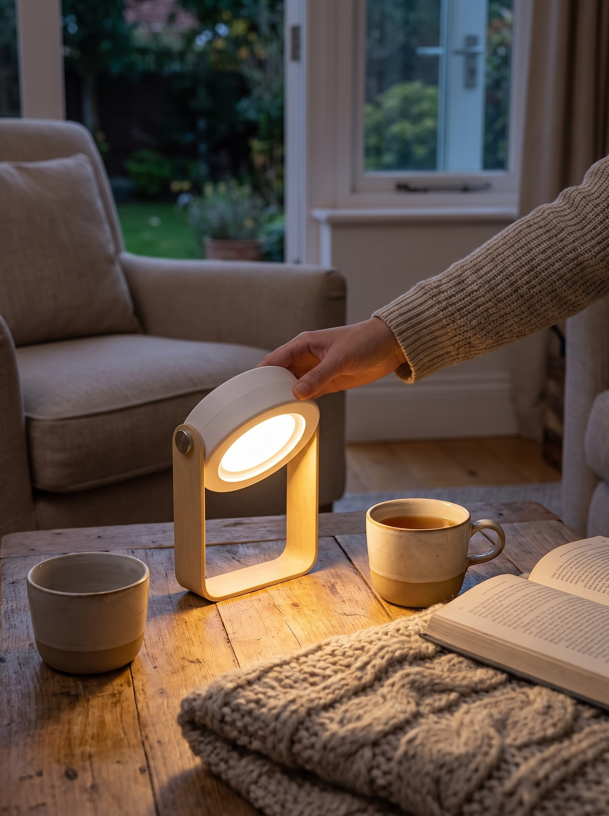 Portable Light With A Wooden Handle