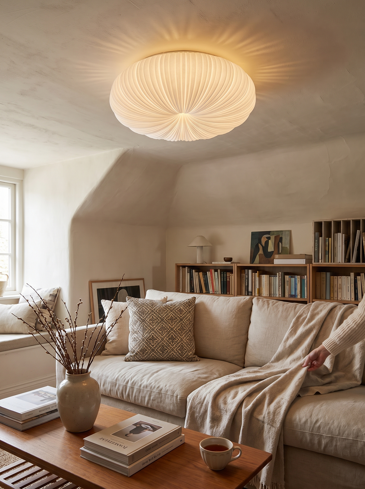 A Sculptural Pleated Shade