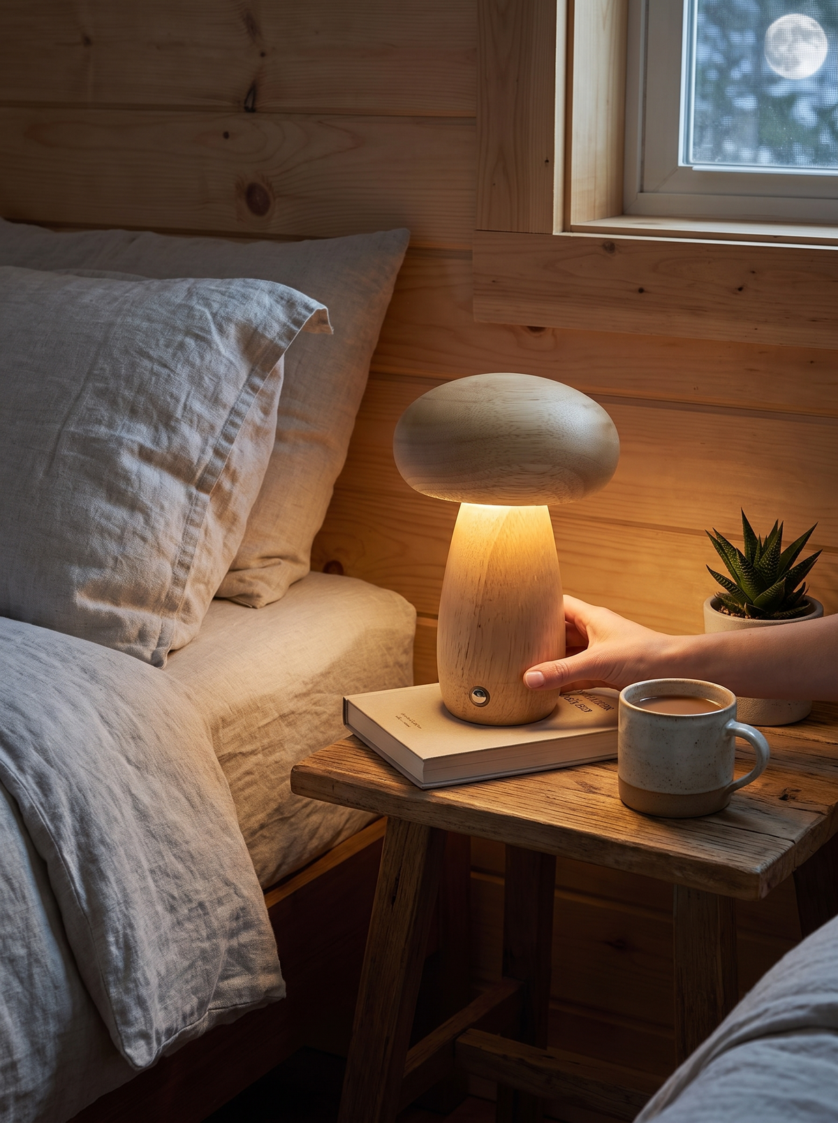 Natural Wood, Adjustable Glow