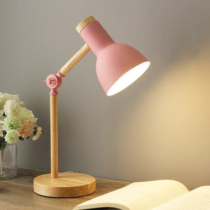 Nordic Wood Arm LED Desk Lamp