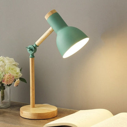 Nordic Wood Arm LED Desk Lamp