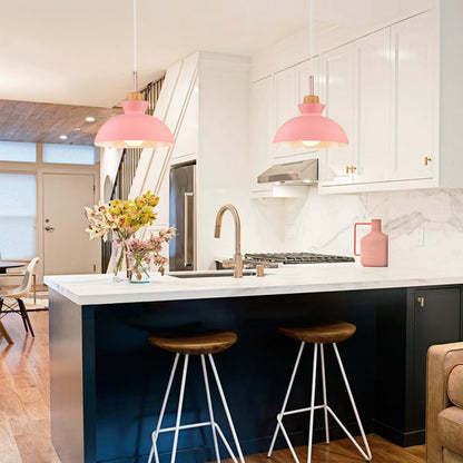 Modern Single Pendant Dome Light | Scandinavian Metal Hanging Lamp