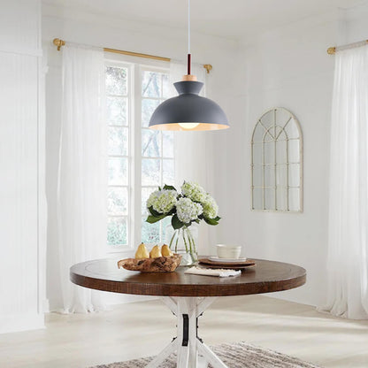 Modern Single Pendant Dome Light | Scandinavian Metal Hanging Lamp