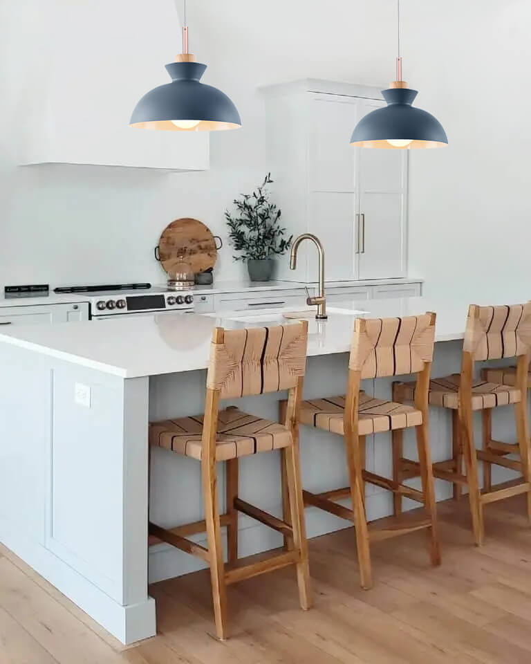 Modern Single Pendant Dome Light | Scandinavian Metal Hanging Lamp