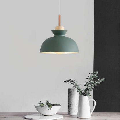 Modern Single Pendant Dome Light | Scandinavian Metal Hanging Lamp