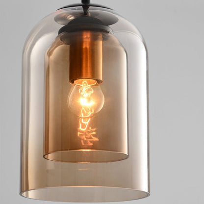 Mica Double Glass Mid-Century Pendant