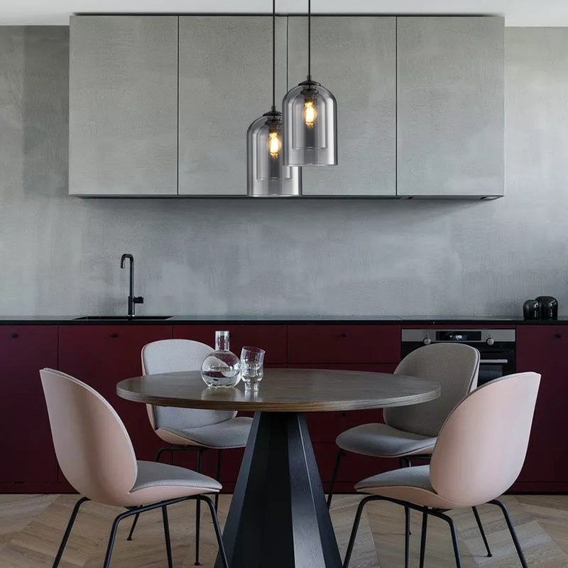 Mica Double Glass Mid-Century Pendant