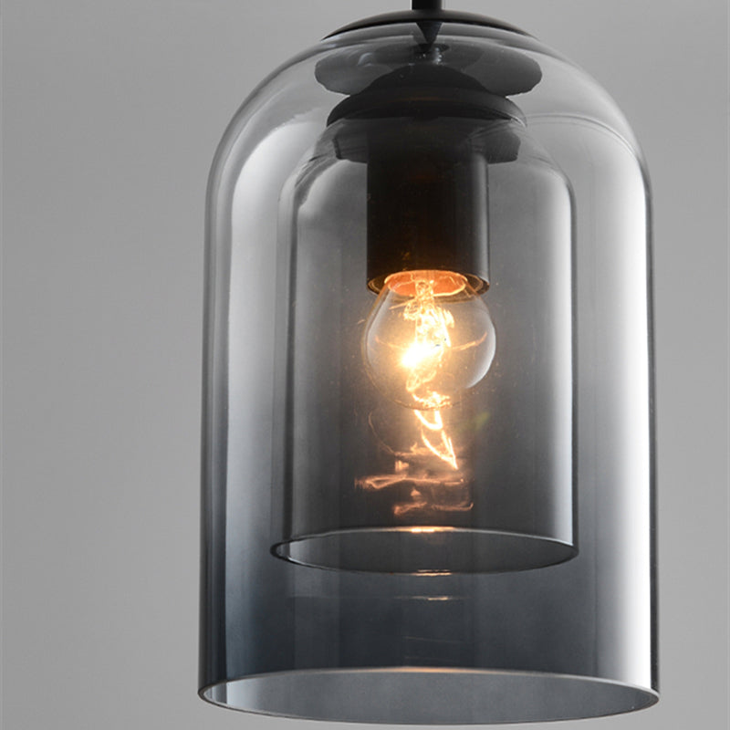 Mica Double Glass Mid-Century Pendant