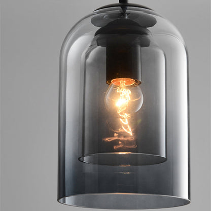 Mica Double Glass Mid-Century Pendant